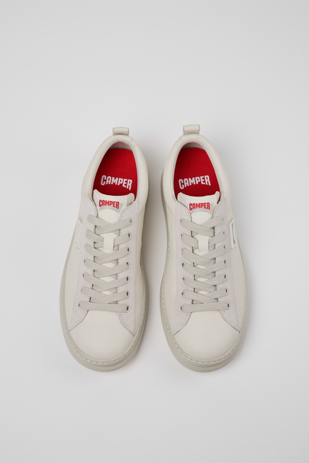 White Leather and Nubuck Sneakers for Men. - 4