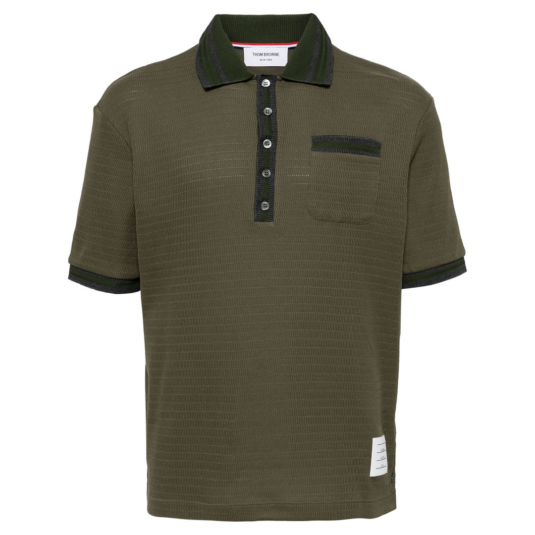 Short Sleeve Rib Cuff Polo - 1