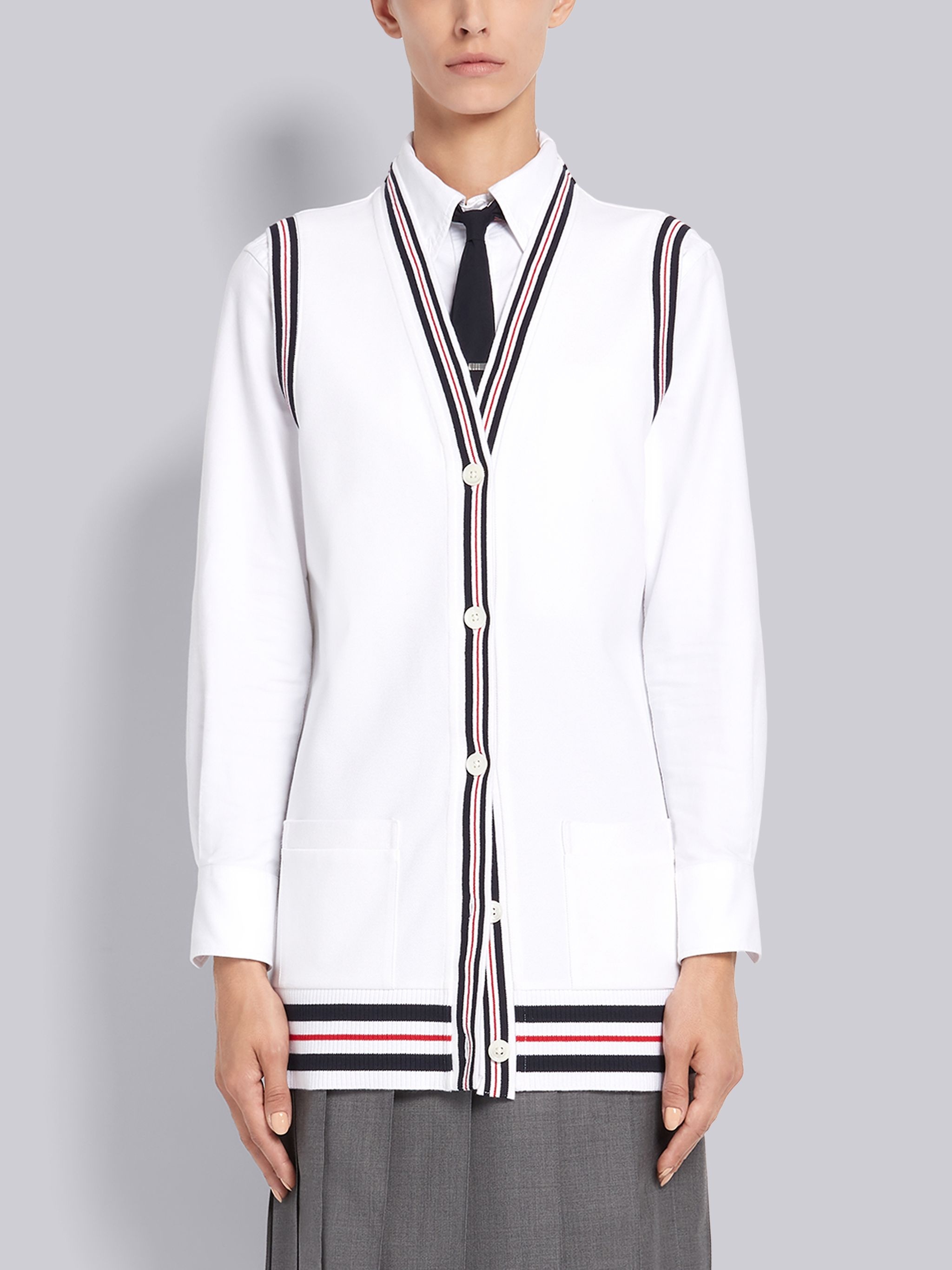 Cricket Stripe Varsity Sport buttoned vest - 1