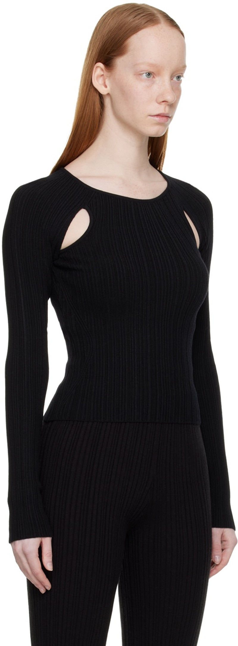 LVIR Black Cutout Sweater outlook
