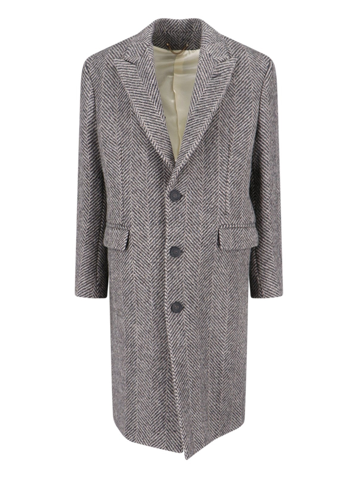 Golden Goose Men Herringbone Pattern Single-Breasted Coat - 1