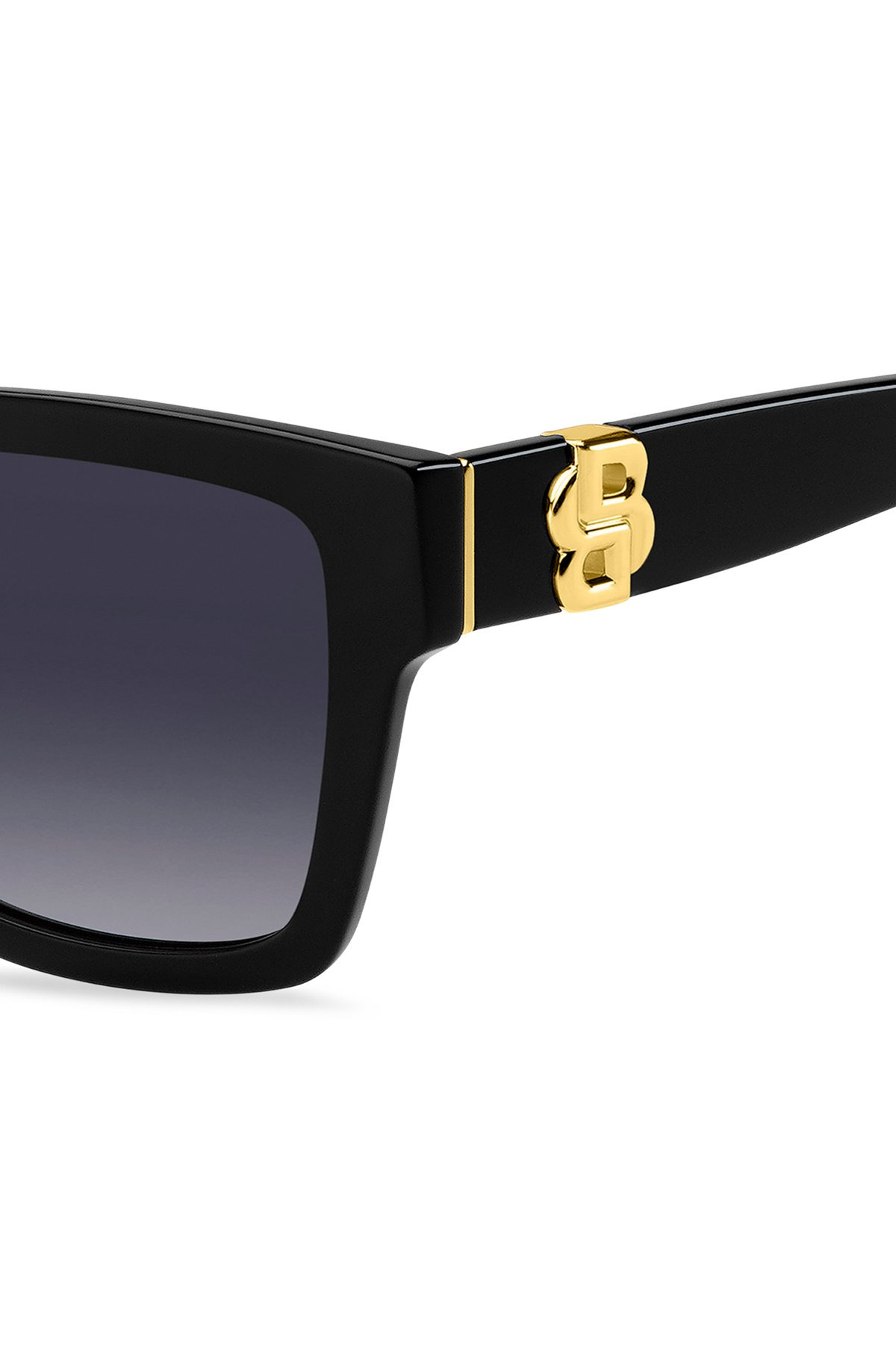 BLACK-ACETATE SUNGLASSES WITH GOLD-TONE DOUBLE B MONOGRAMS - 2