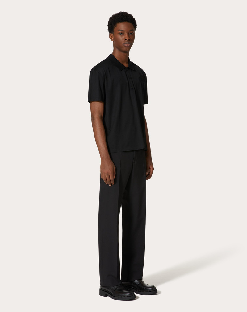 Valentino MERCERIZED COTTON POLO WITH FLOWER EMBROIDERY outlook