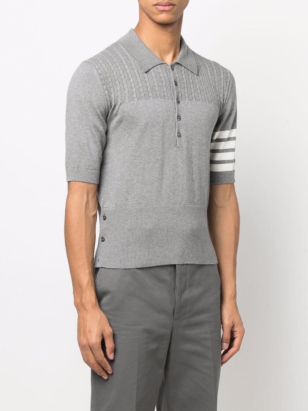 4-Bar stripe knit polo shirt - 3