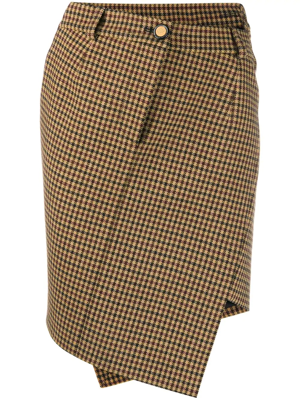 houndstooth twisted mini skirt - 1