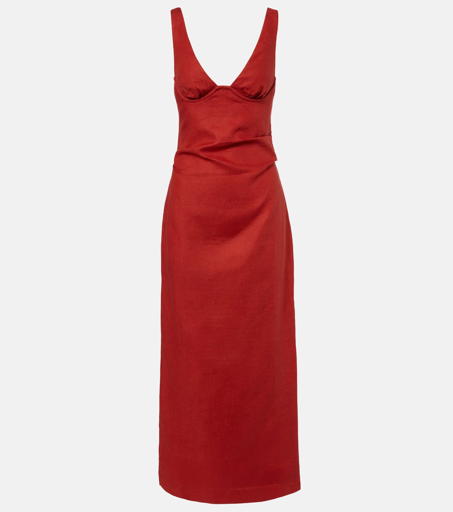 Draped linen maxi dress - 1