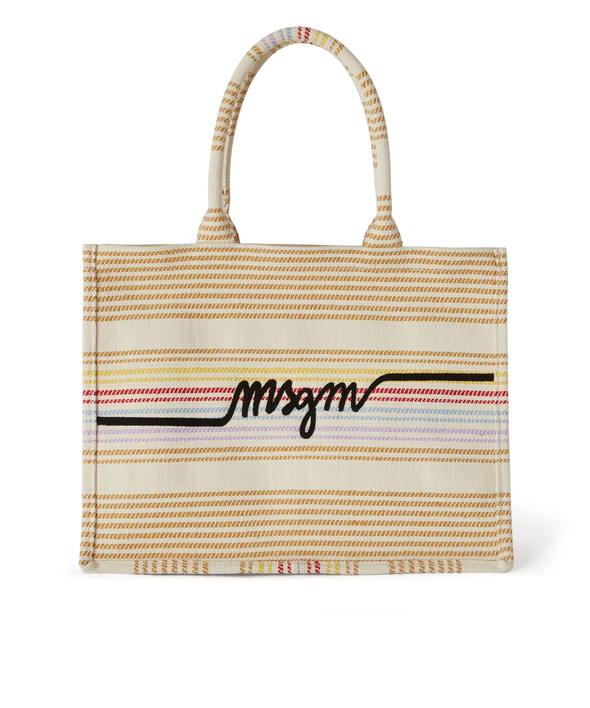 Cotton canvas tote with embroidered logo - 1