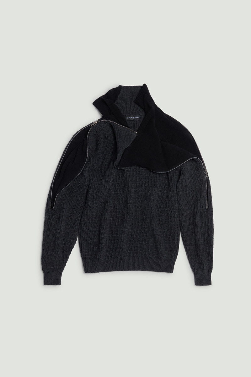 Zip Insert High Neck Pullover 1