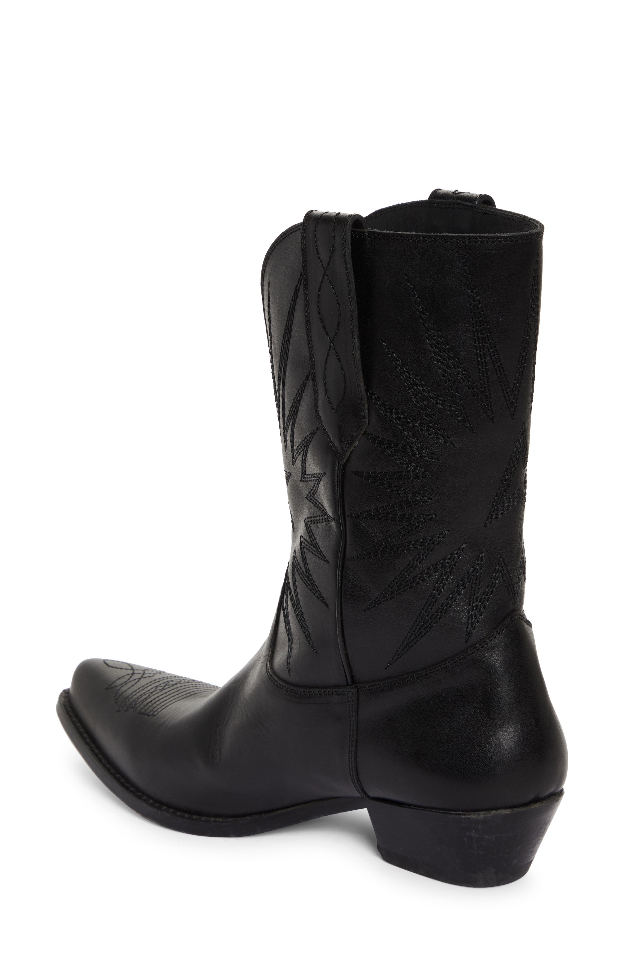 Golden Goose Wish Star Pointed Toe Western Boot in Black at Nordstrom - 2