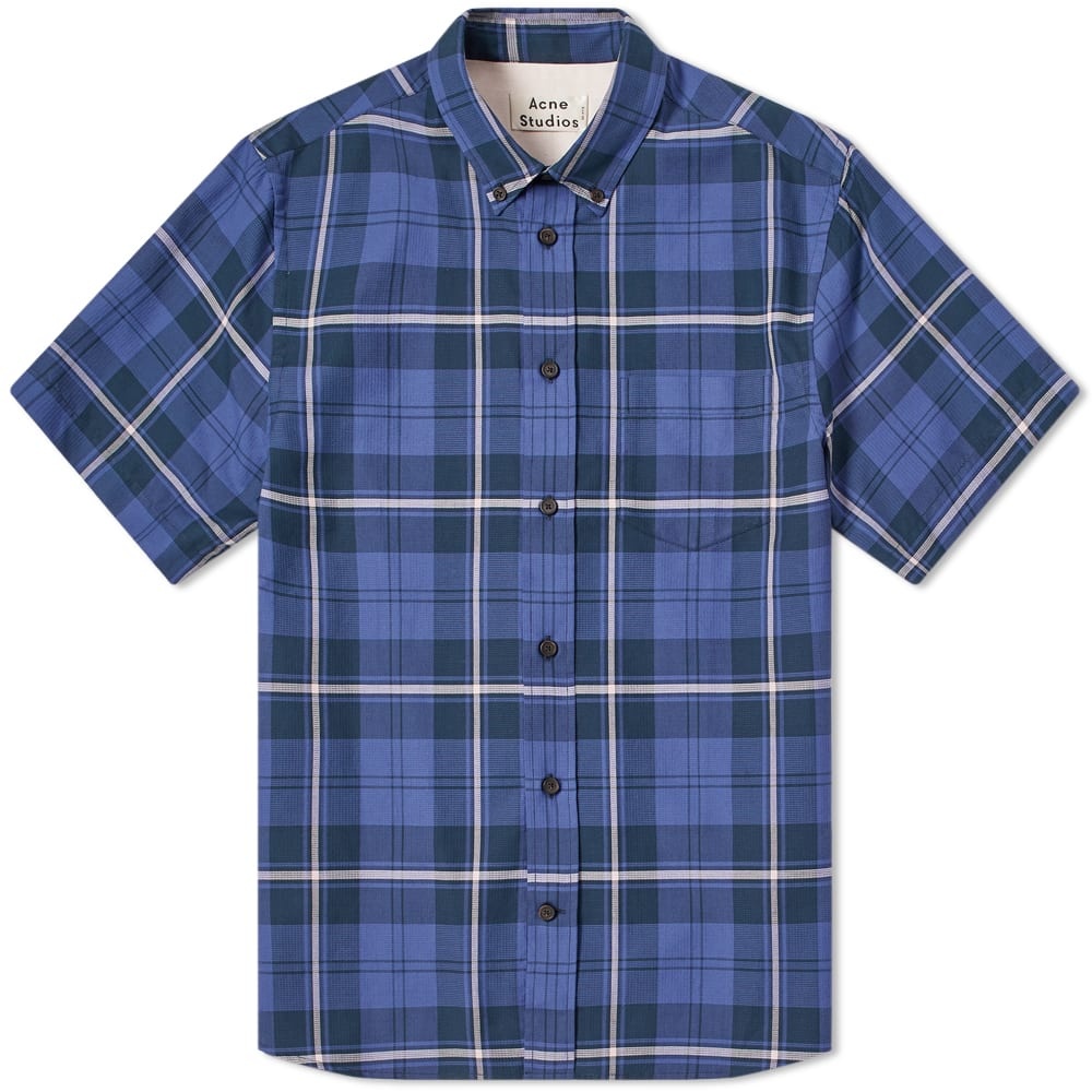 Acne Studios Short Sleeve Sarkis Waffle Check Shirt - 1