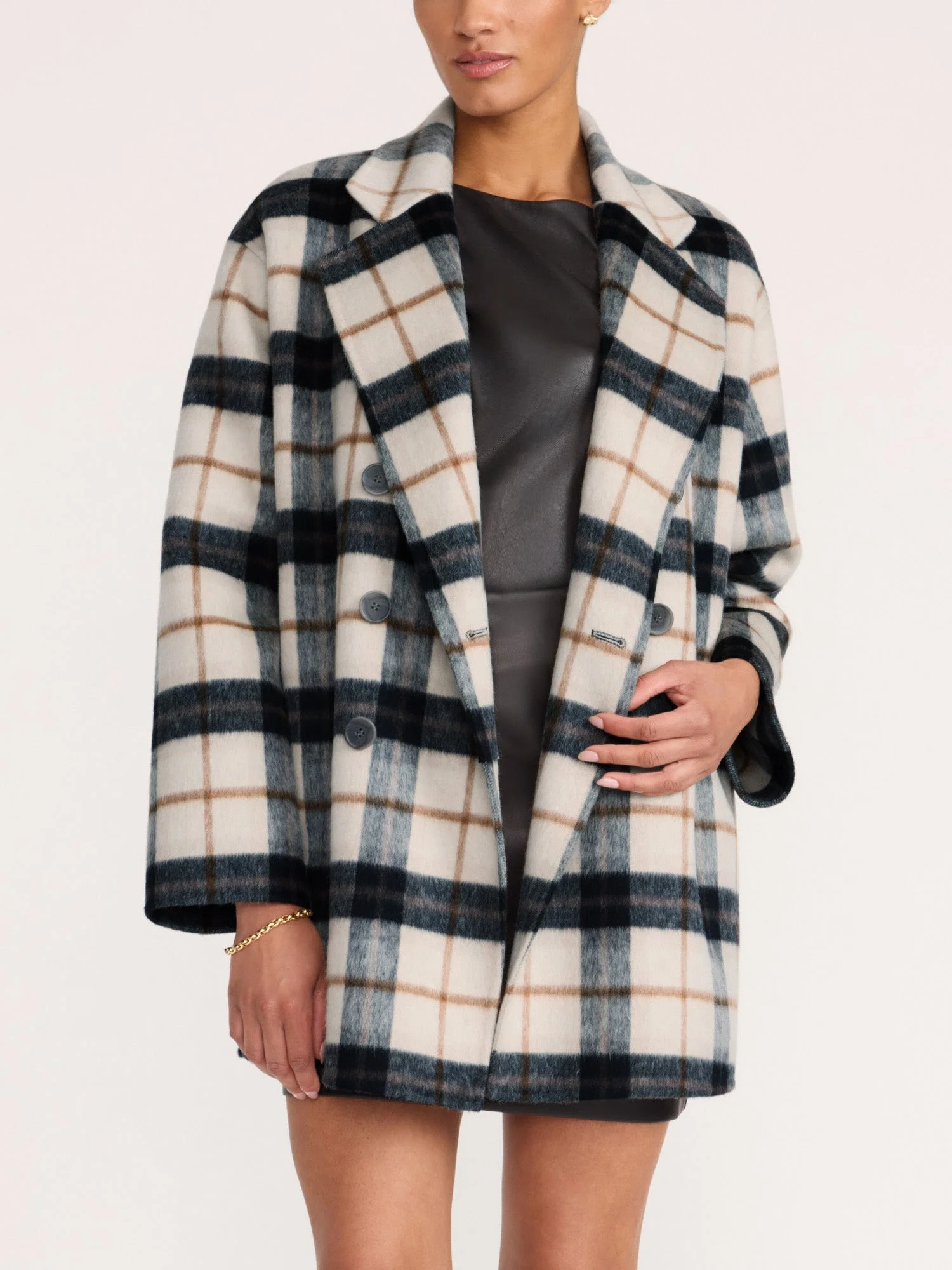 The Bodhi Double Breasted Plaid Coat - 1