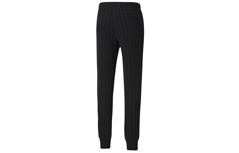 PUMA PUMA Pinstripe Casual Fleece Lined Long Pants Black 530178-01 outlook