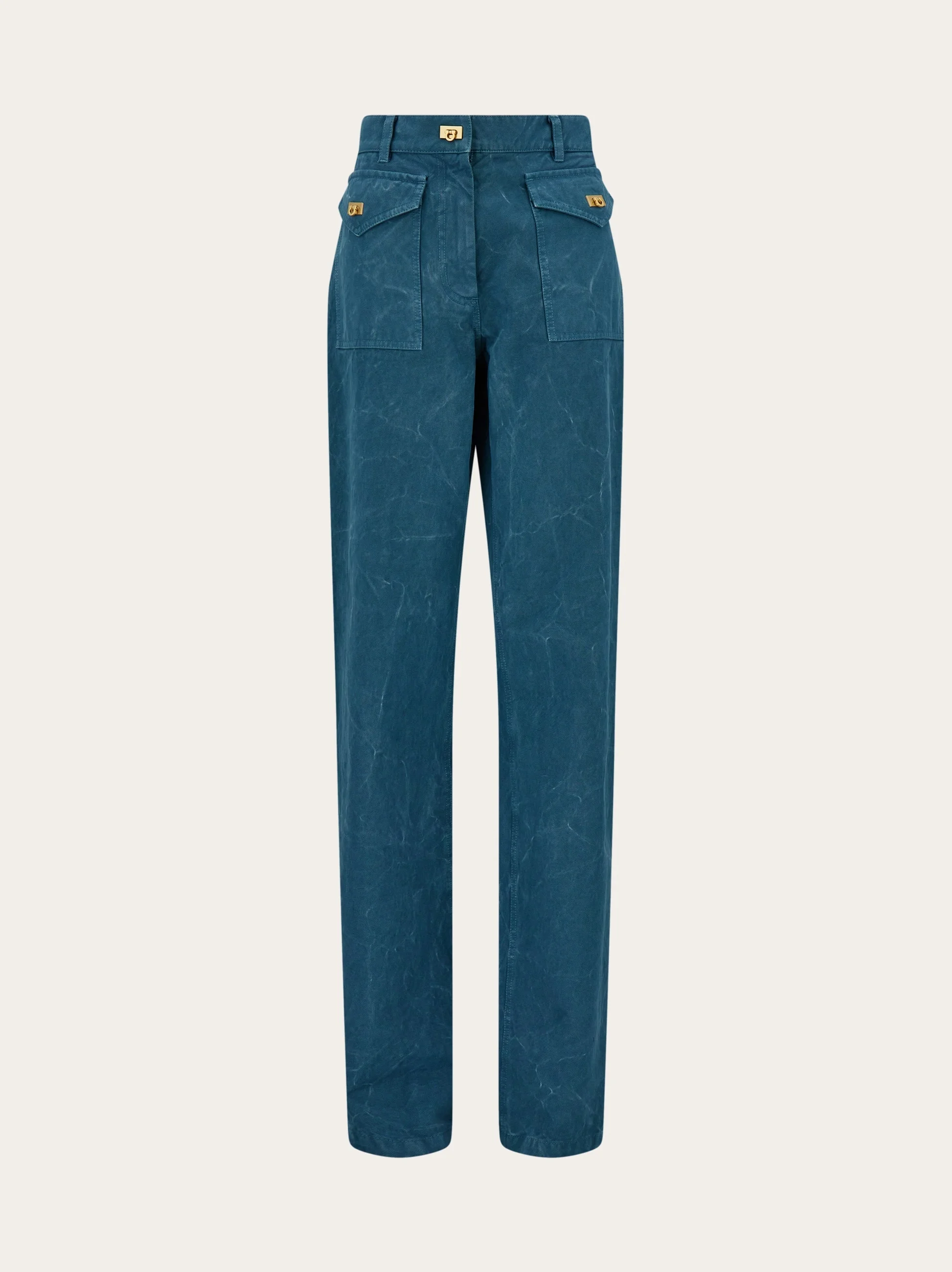 Washed gabardine trouser - 1