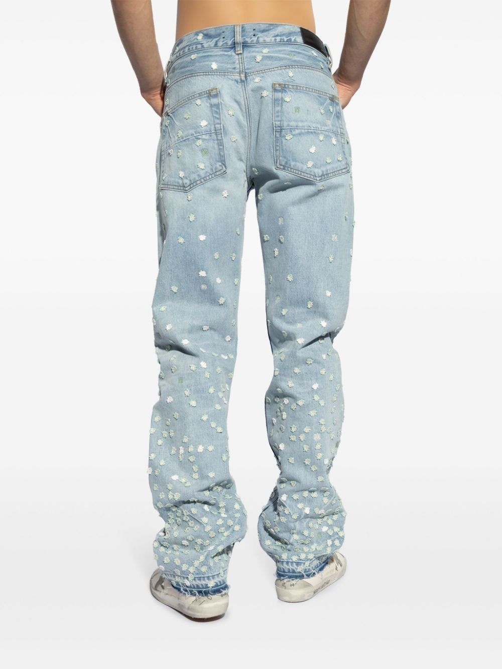 spot-appliquÃ©d straight-leg jeans - 4