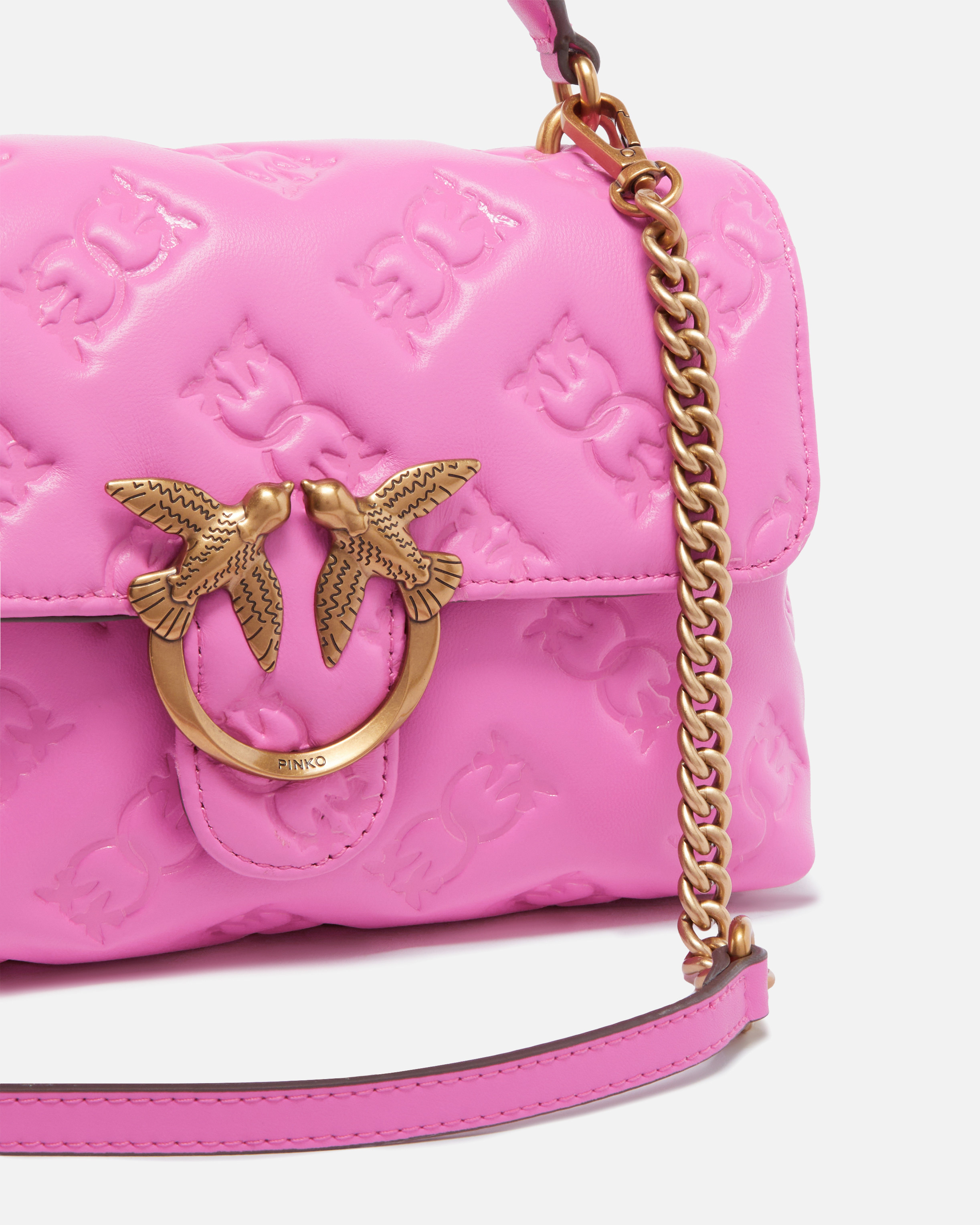 MINI LOVE BAG PUFF CROSSBODY BAG IN BRANDED NAPPA LEATHER - 3