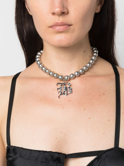 Blumarine logo-lettering polished-finish necklace outlook