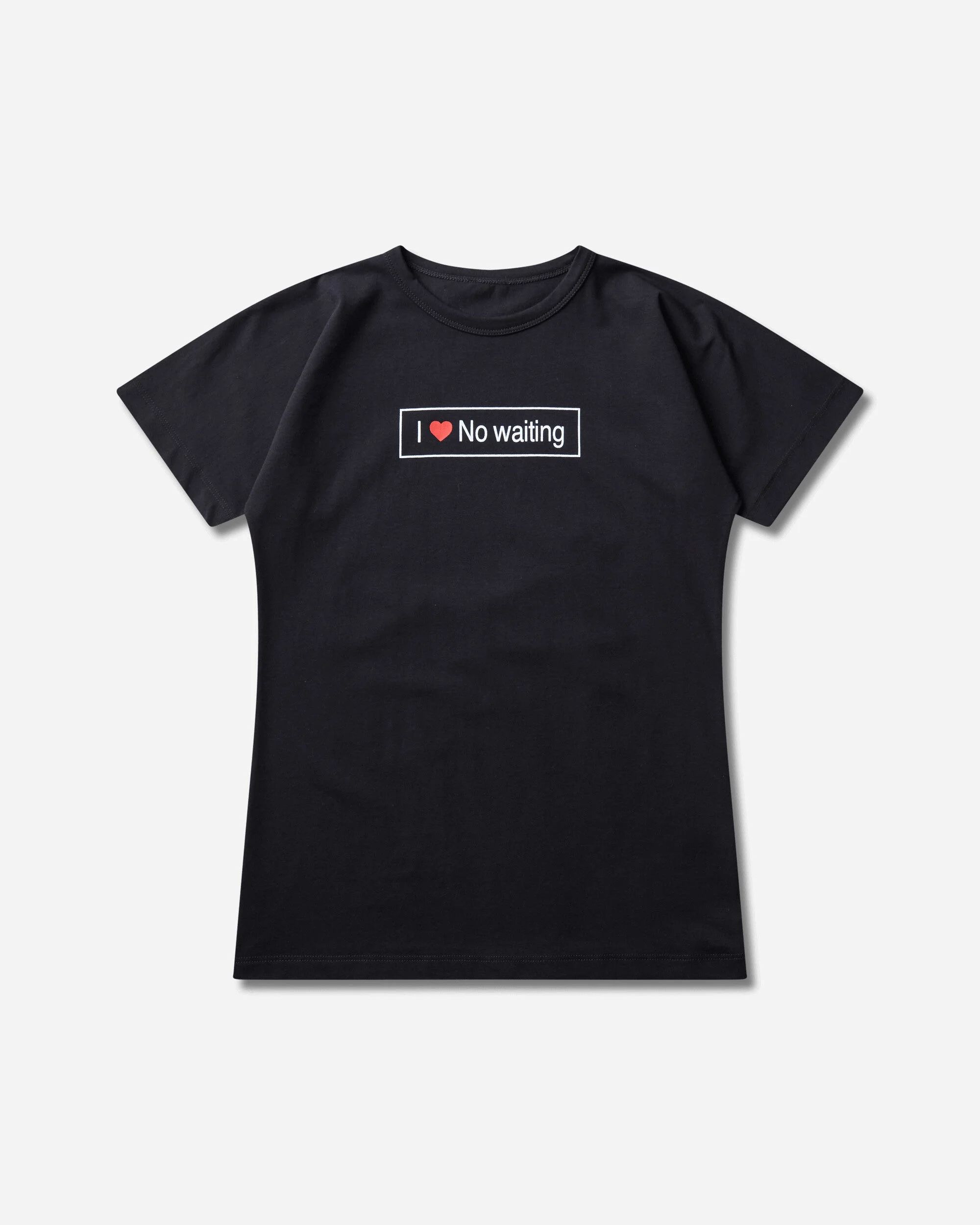 Love No Waiting Fitted Printed T-Shirt Black - 1