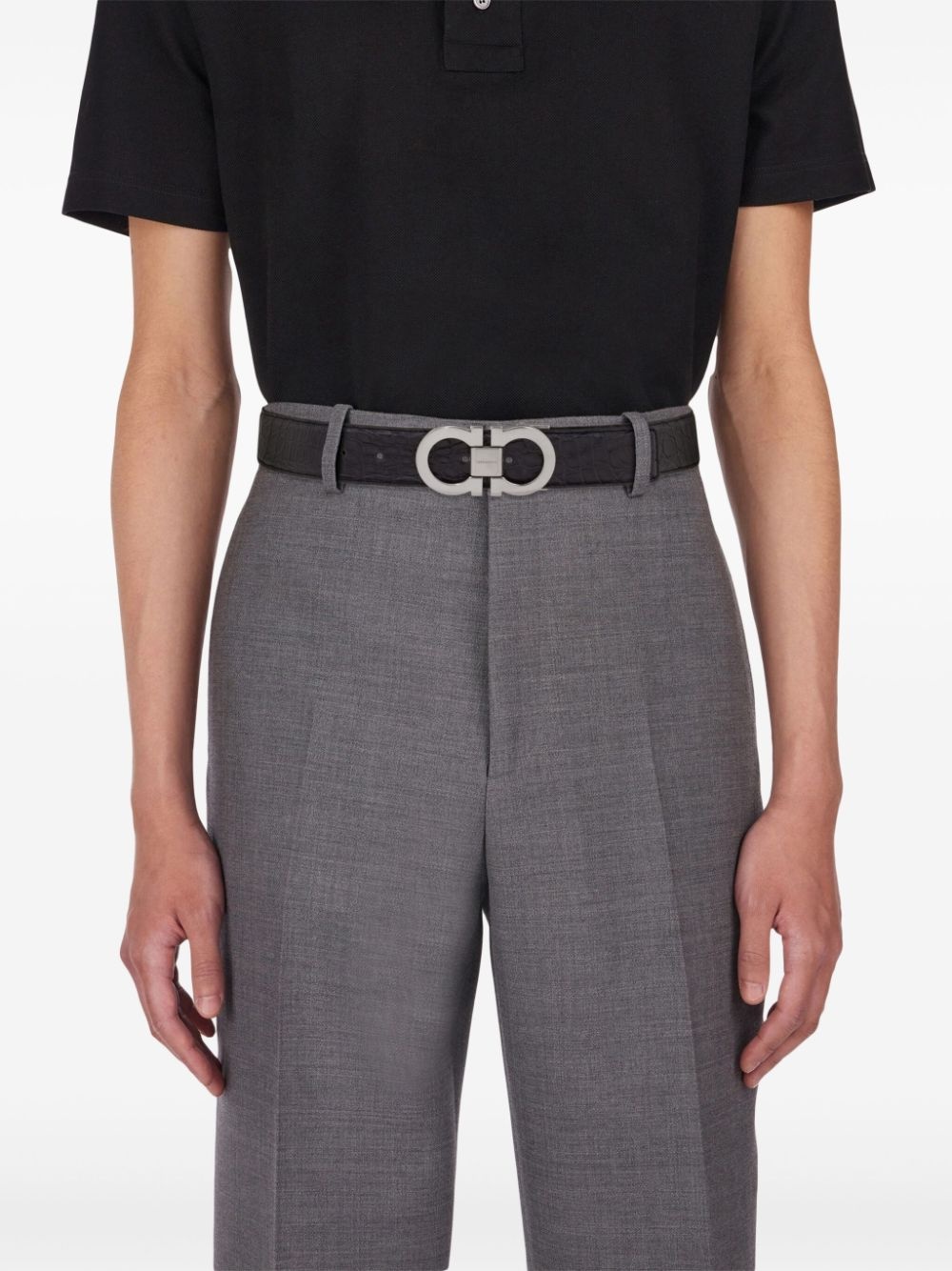 adjustable Gancini-buckle belt - 4