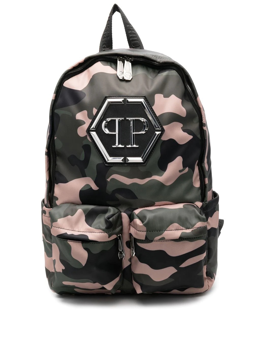 Hexagon camouflage-print backpack - 1