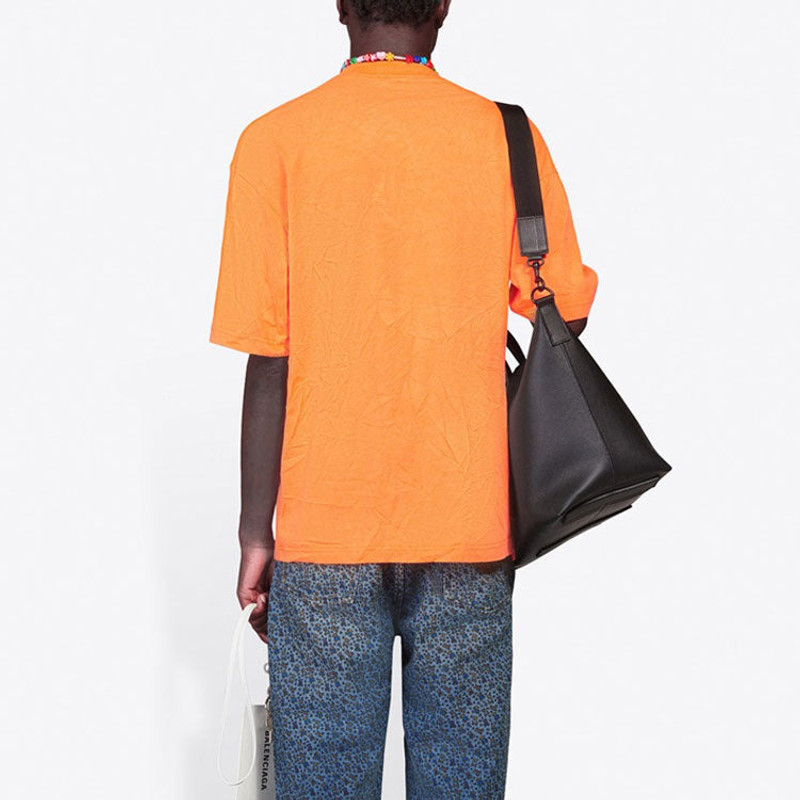 Balenciaga Languages Logo T-Shirt 'Orange Black' 641614TJVI37513 5