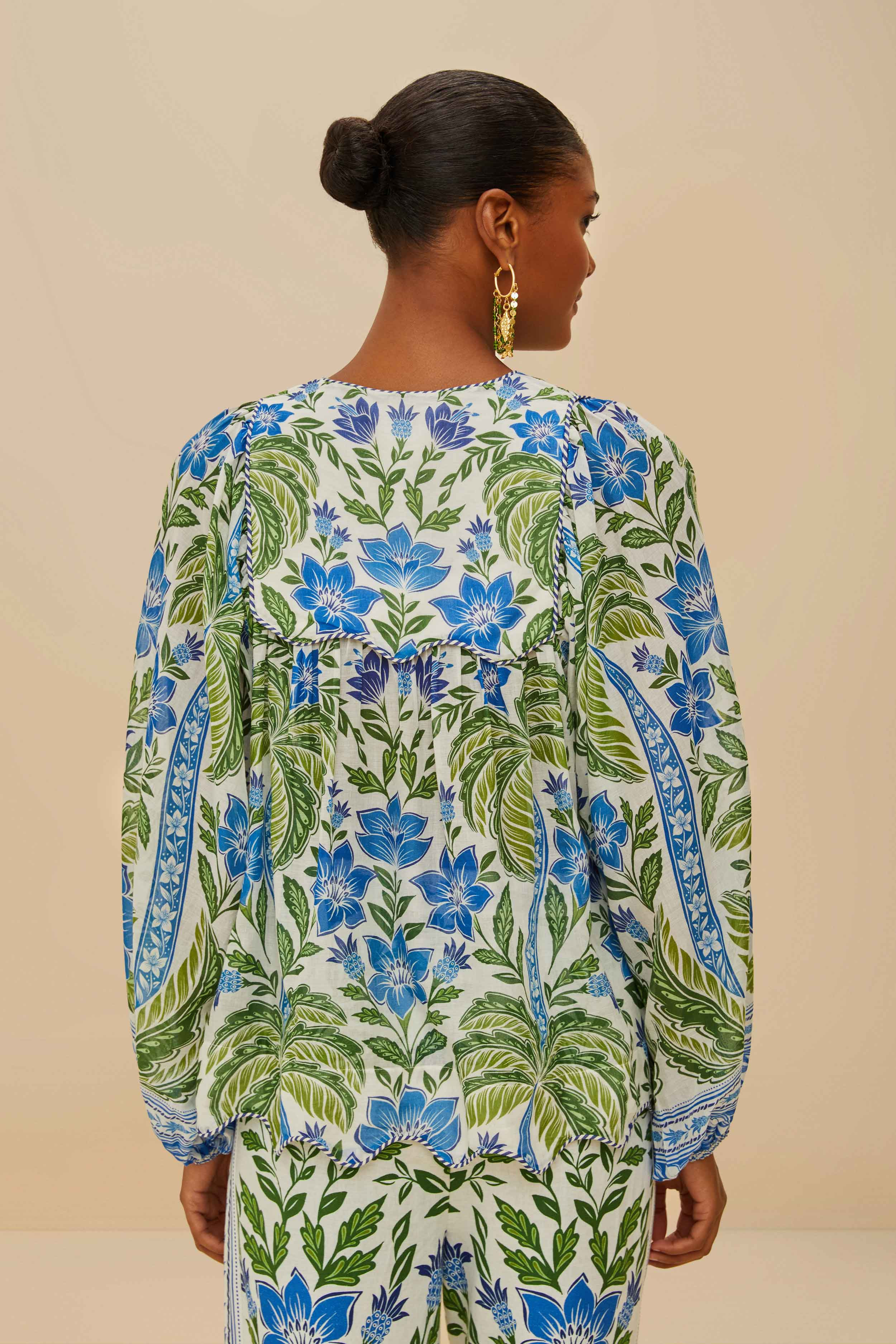 Off-White Tropicance Wavy Yoke Blouse - 4