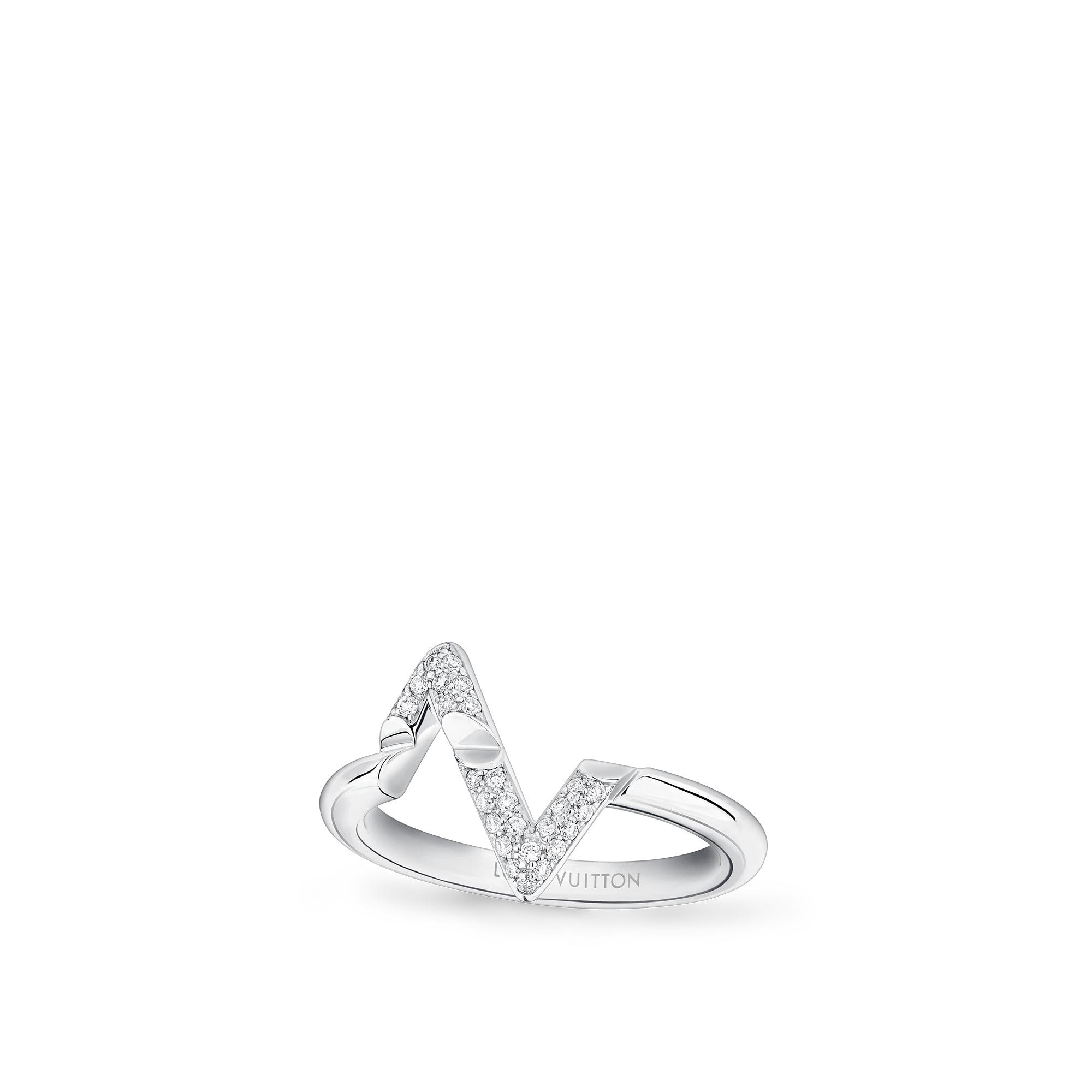 LV Volt Upside Down Ring, White Gold And Diamonds - 1