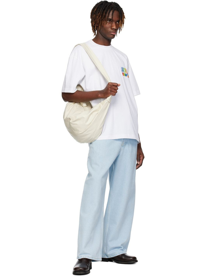 SOLID HOMME White Flocked-Logo T-shirt outlook