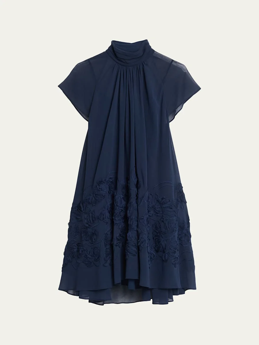 Aveil Embroidered Organza Mini Dress - 1