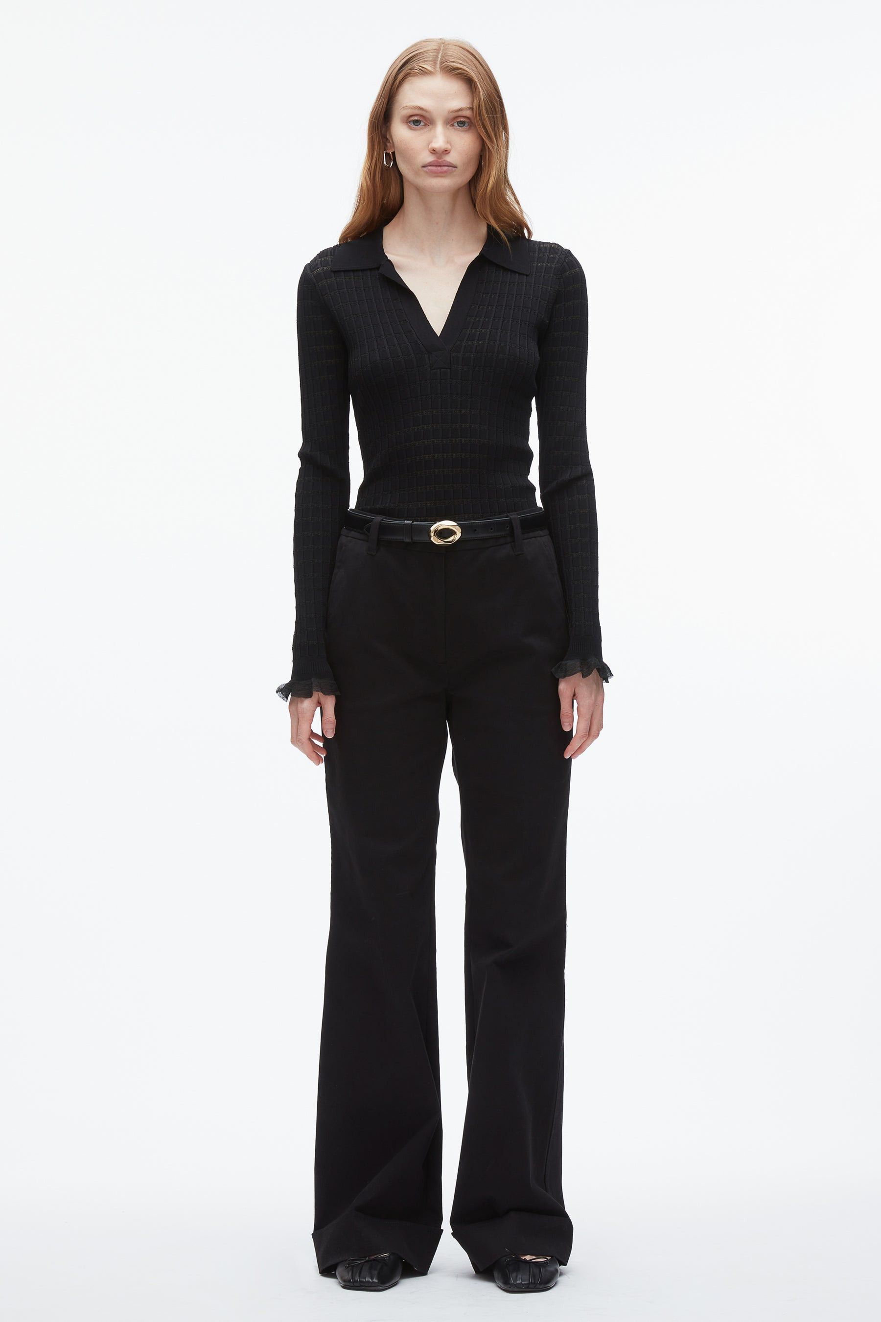 Shadow Stripe Pullover Polo - 1