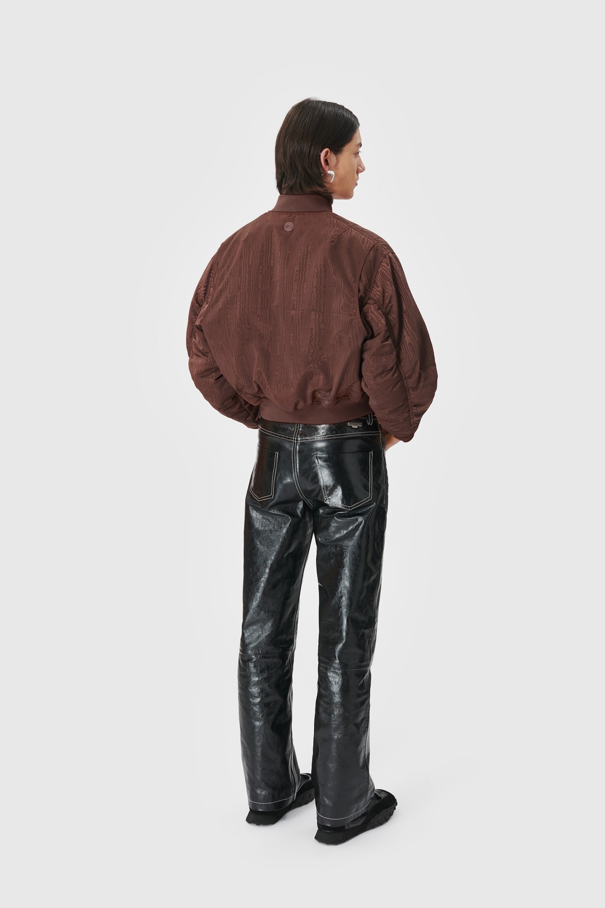 Regenerated Reversible Moire Bomber Jacket - 6