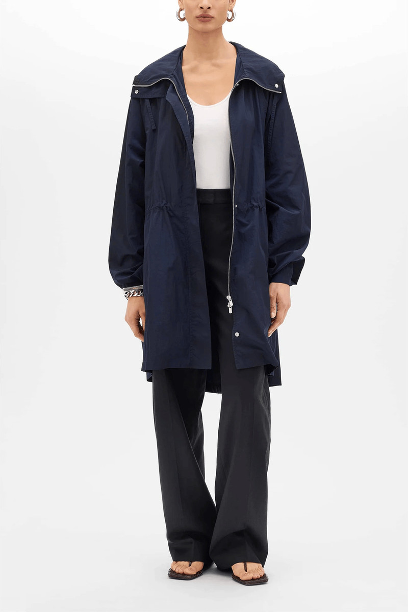 Another Tomorrow Recycled Nylon Anorak in Navy outlook