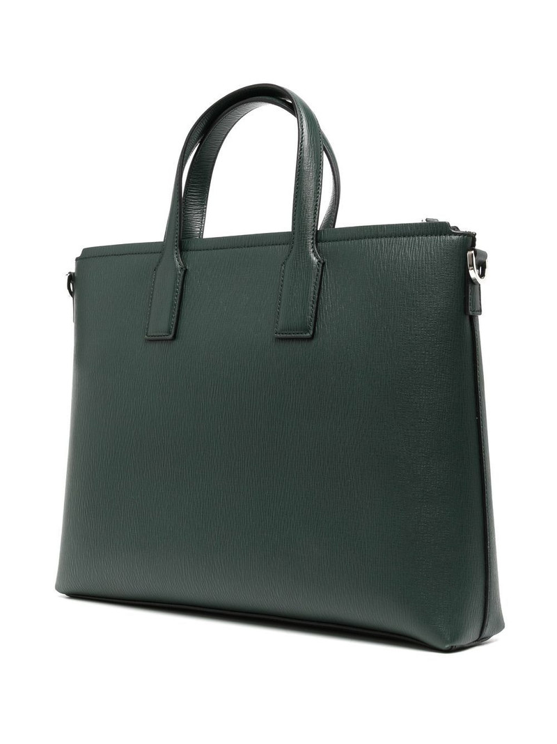 FERRAGAMO logo-plaque grained briefcase outlook