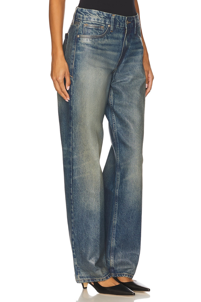 GOOD AMERICAN 90s Relaxed Coated Jeansin Indigo927 outlook