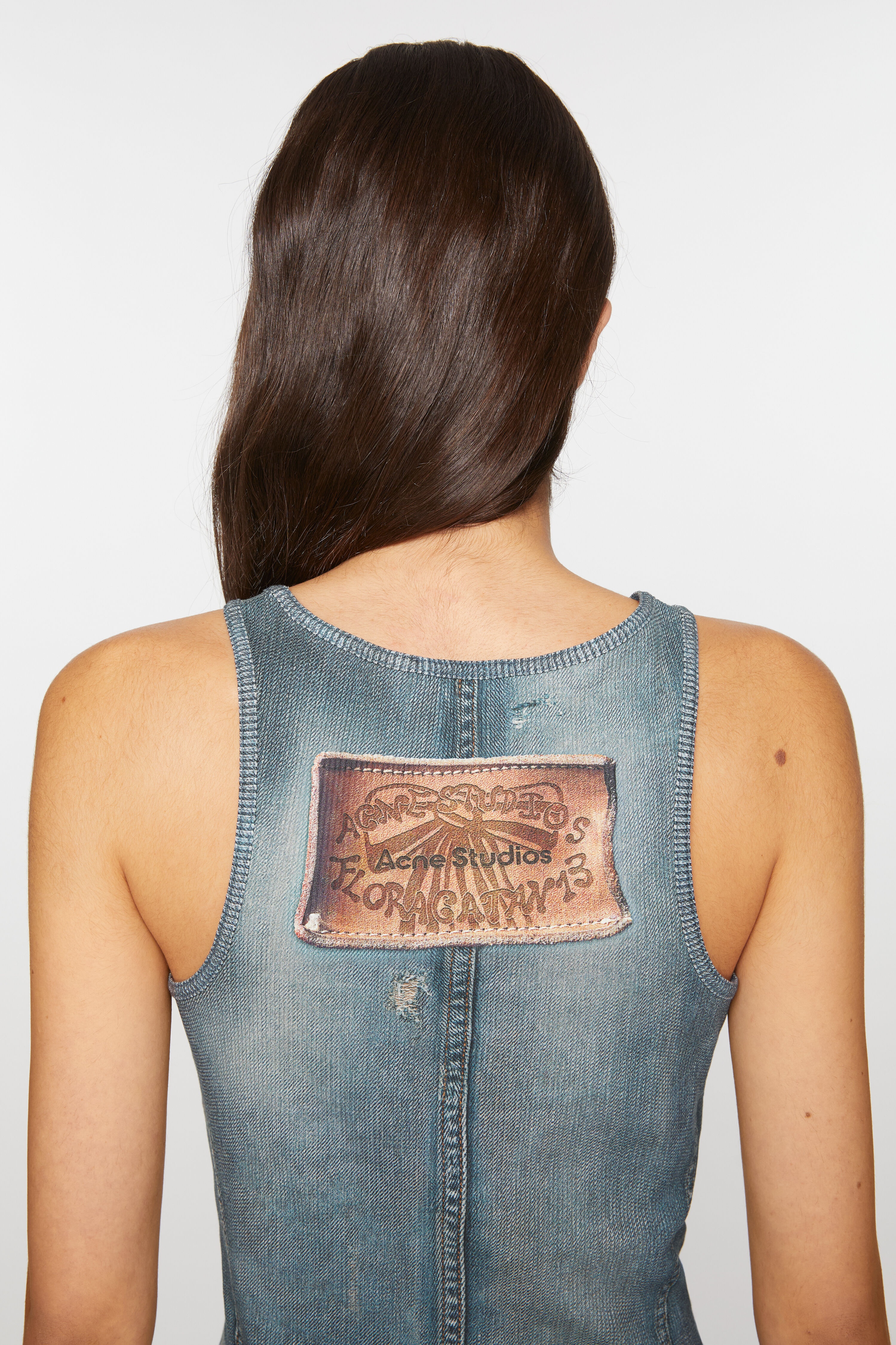 Printed tank top - Denim blue - 4