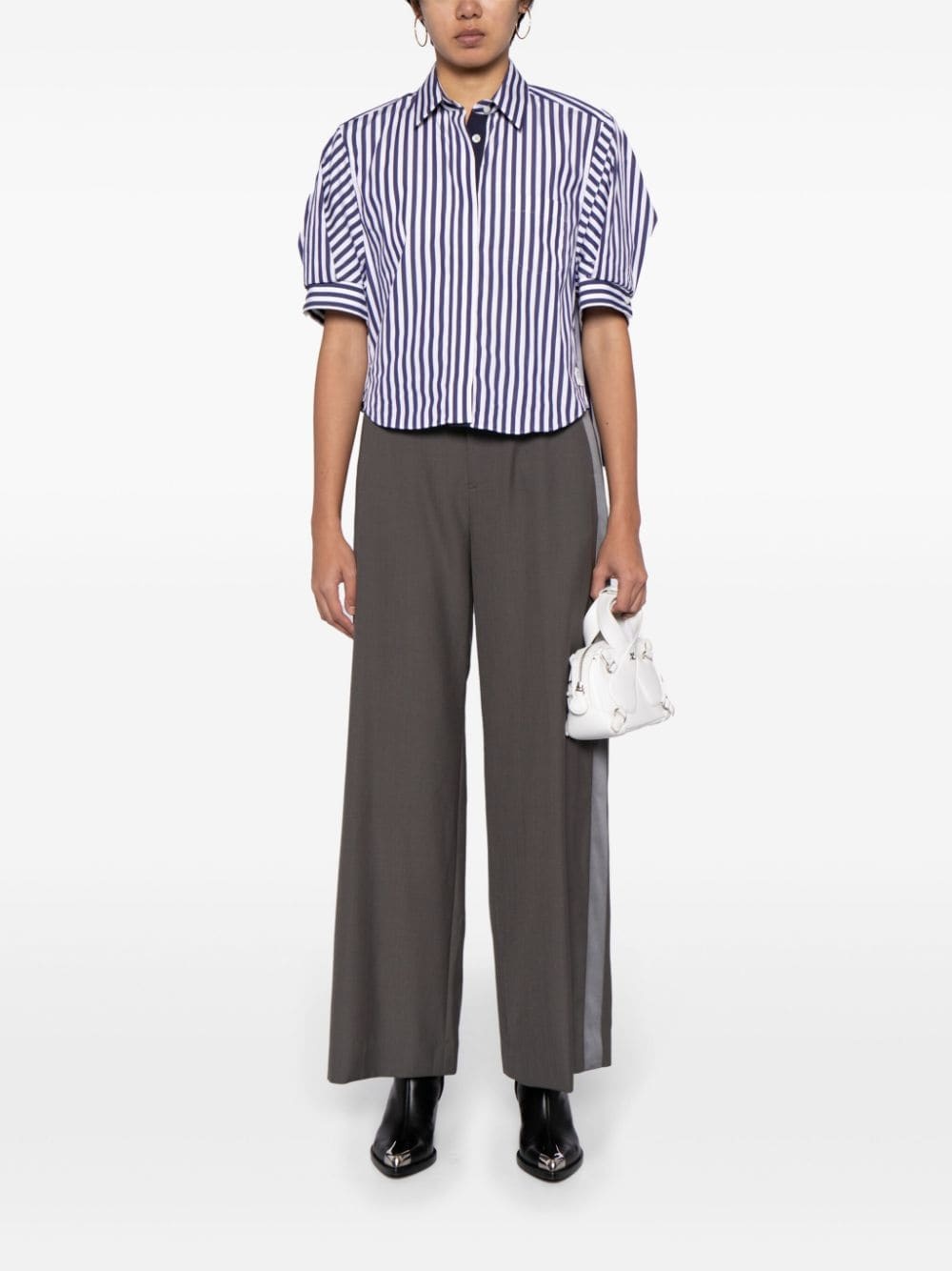 satin-stripe tailored trousers - 2