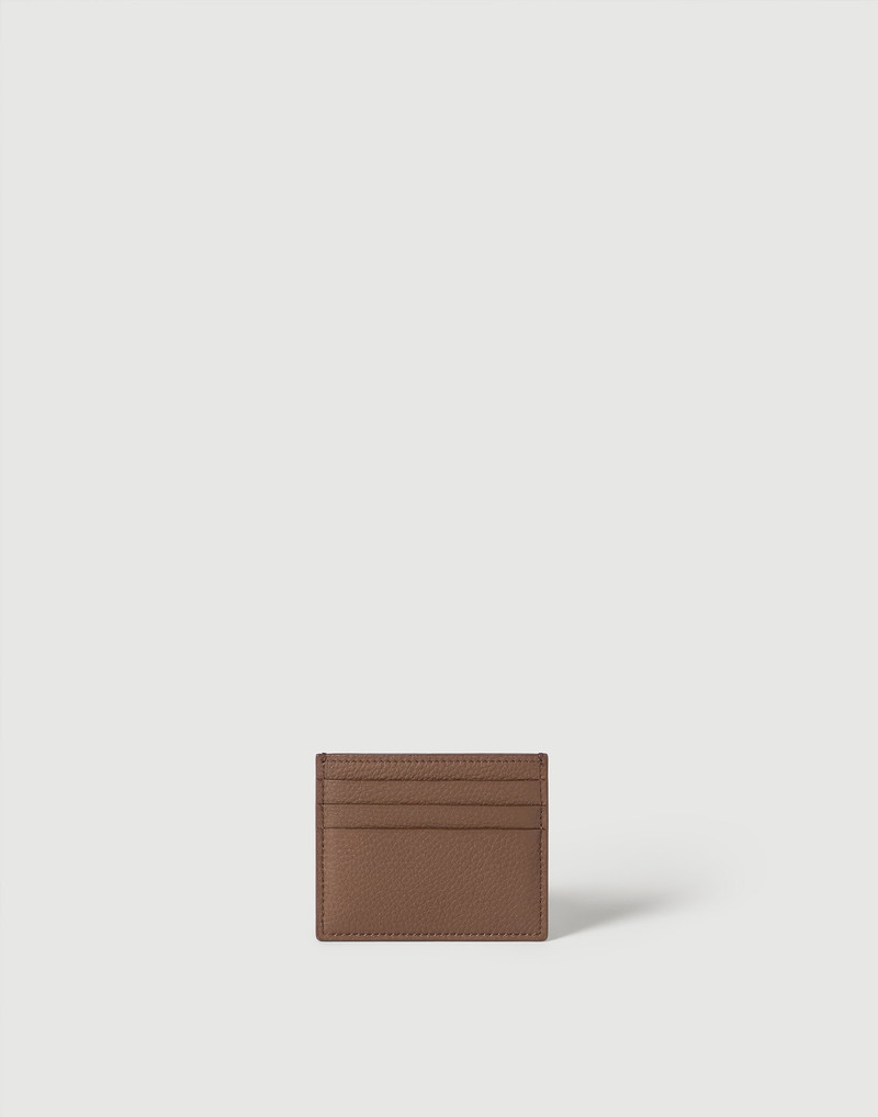 Brunello Cucinelli Grained calfskin card case outlook