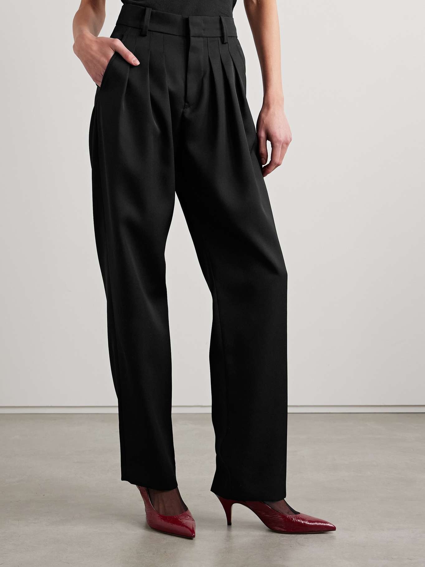 Casile pleated wool-twill tapered pants - 3