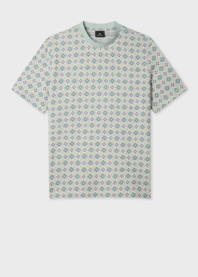 'Geo Tile' Cotton-Blend T-Shirt 1