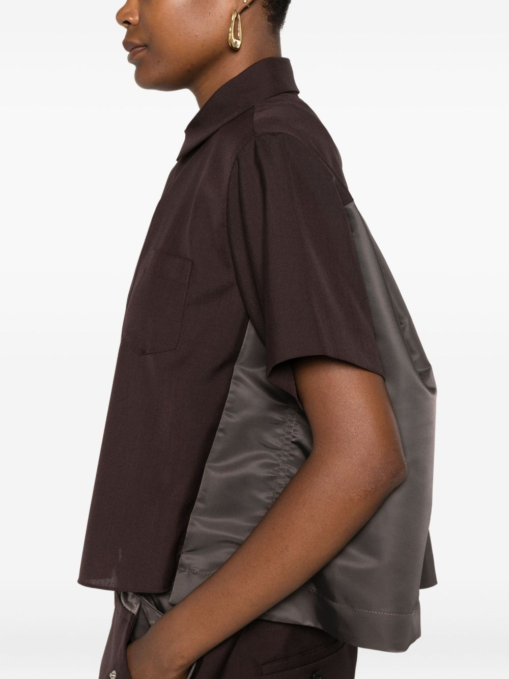 panelled short-sleeved shirt - 5
