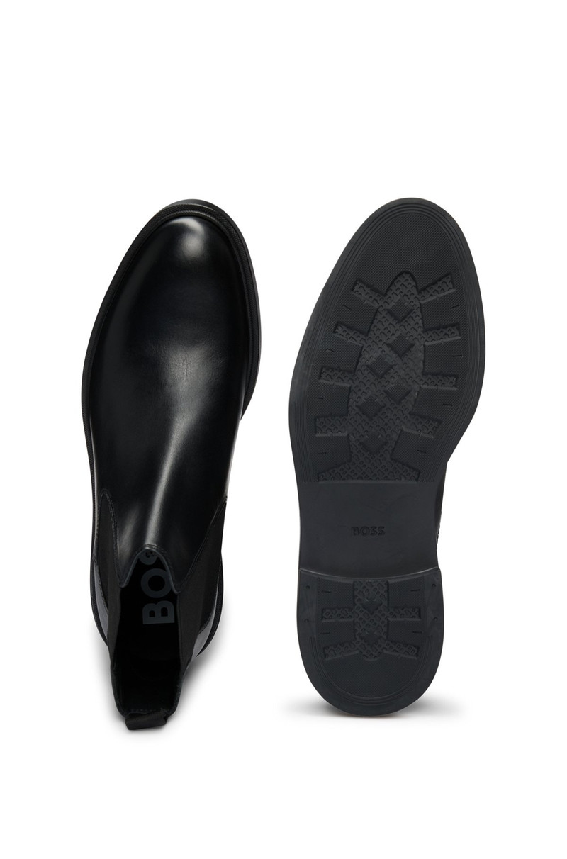 LEATHER CHELSEA BOOTS WITH SIGNATURE-STRIPE DETAIL 4