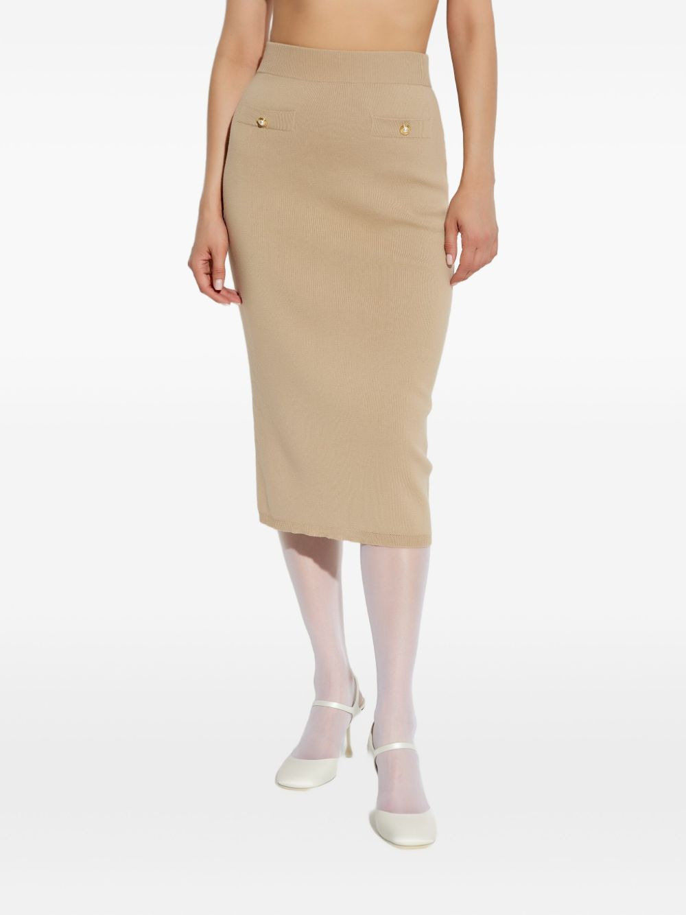button-detailed knit skirt - 3