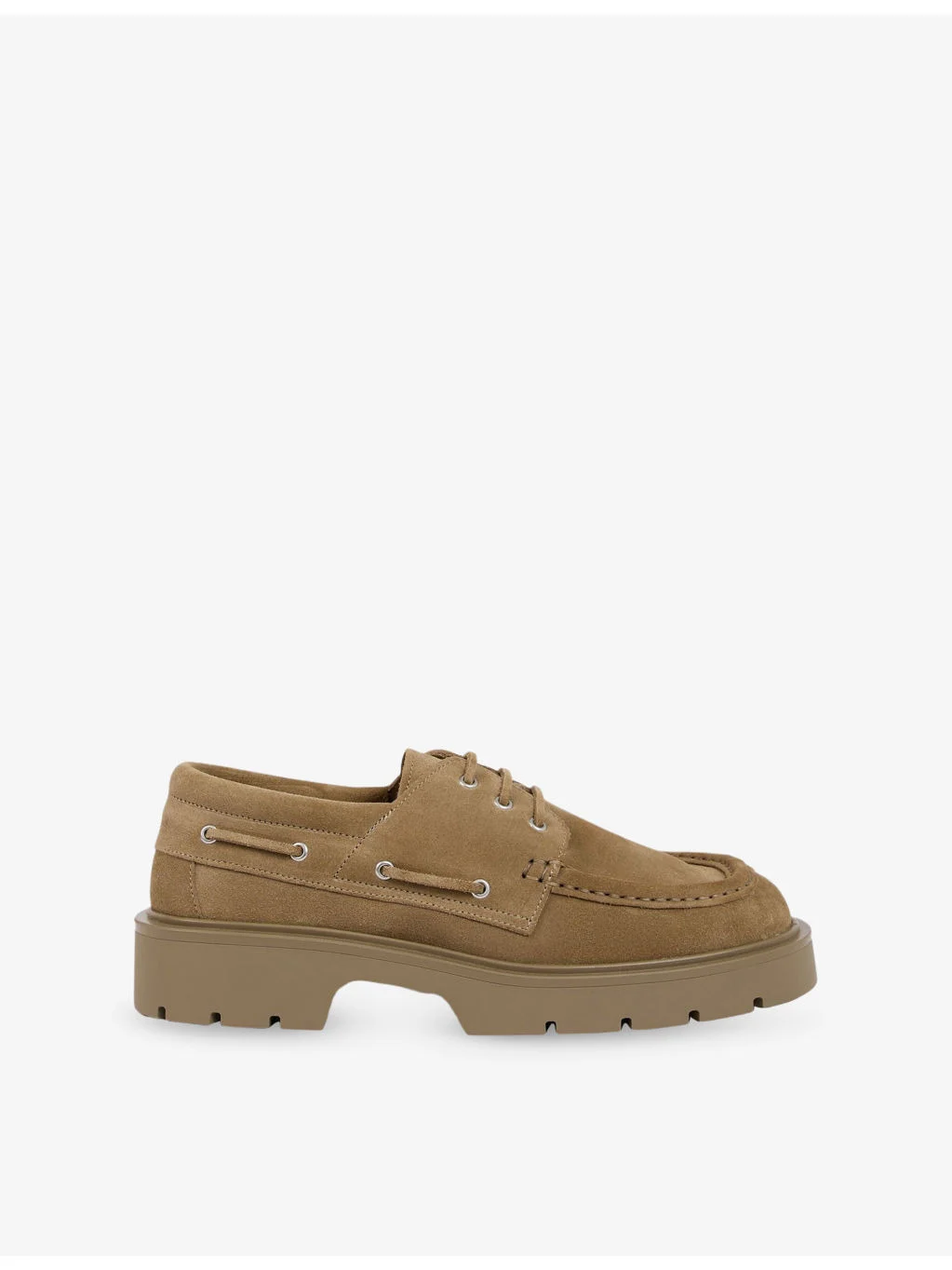 Lace-Up Suede Boat Shoes - 1