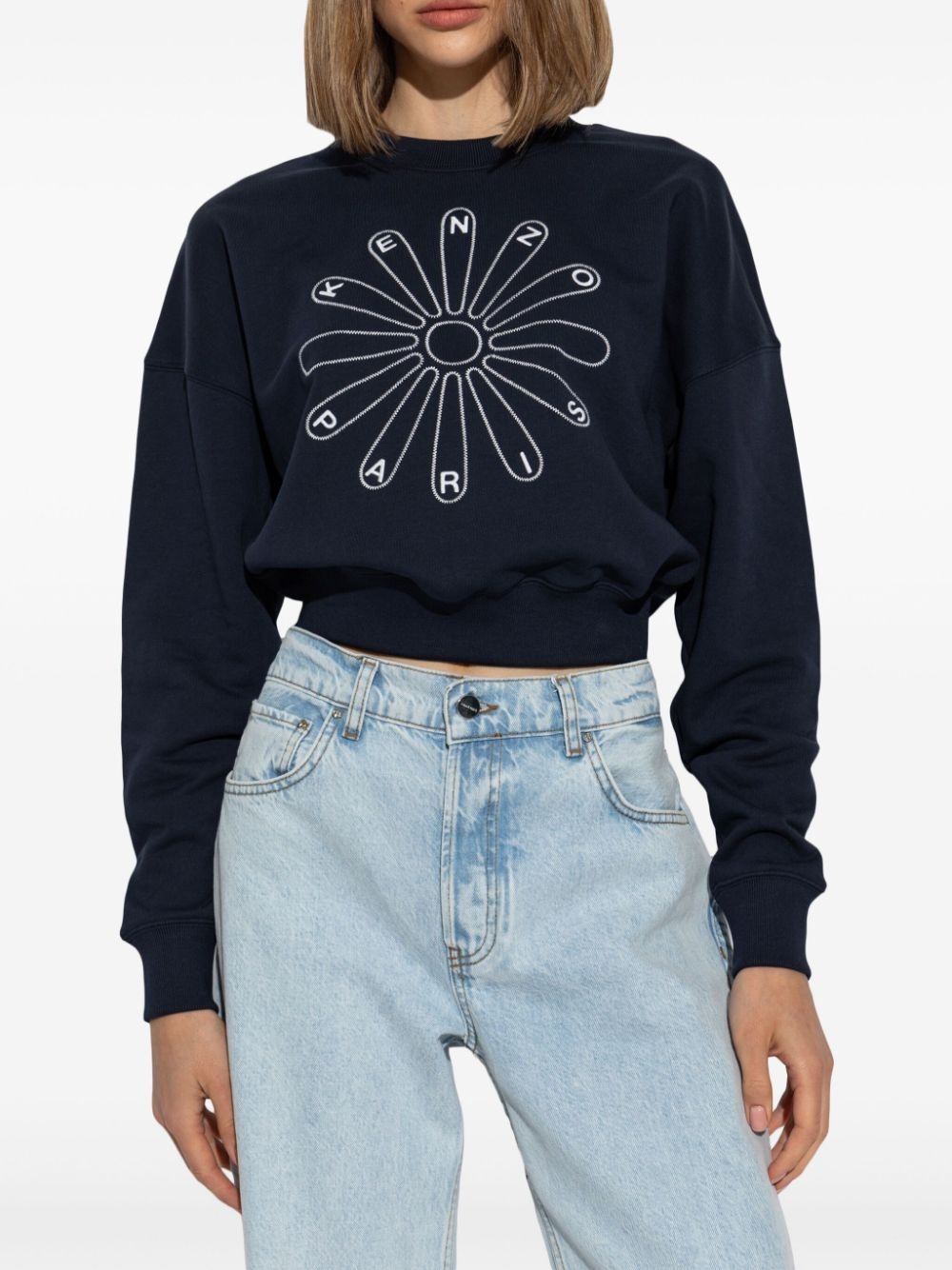 embroidered-logo cotton sweatshirt - 3