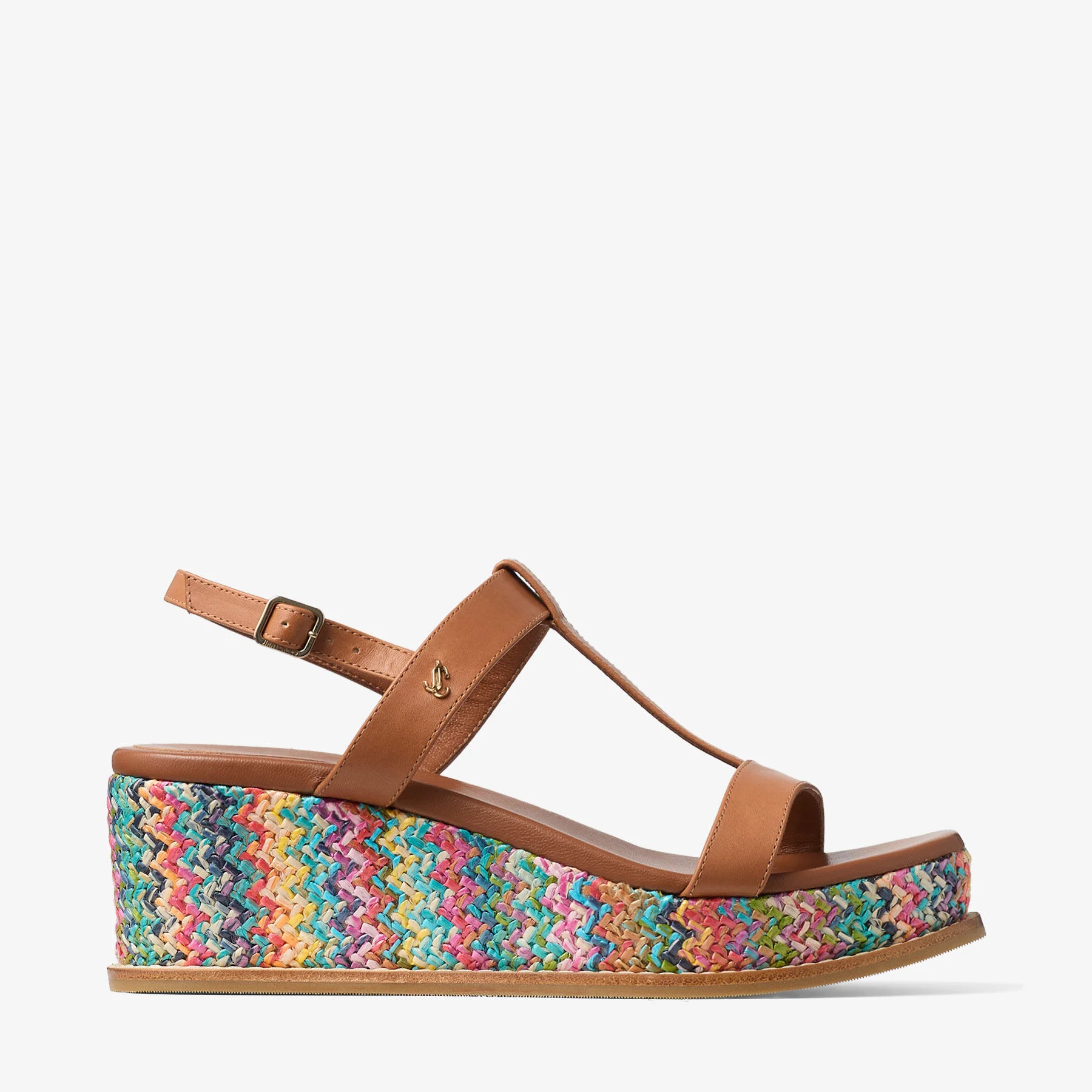 Theia Wedge 60 Multi Chevron Raffia Sandal Wedges - 1
