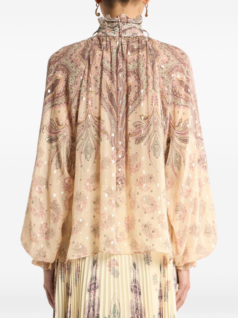 scarf print silk blouse 4