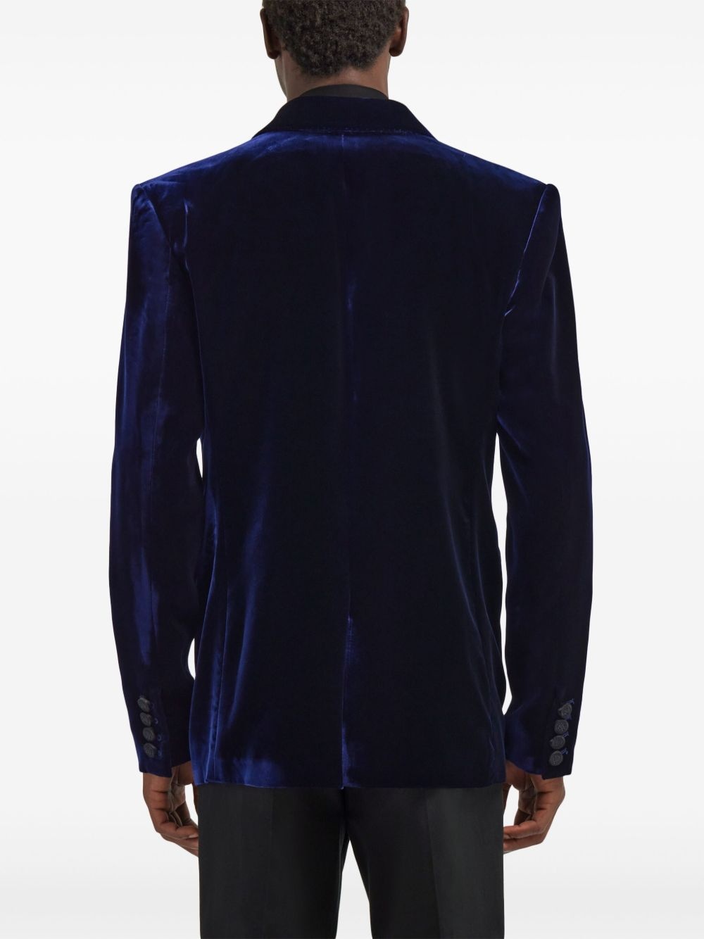 velvet slim fit blazer - 4