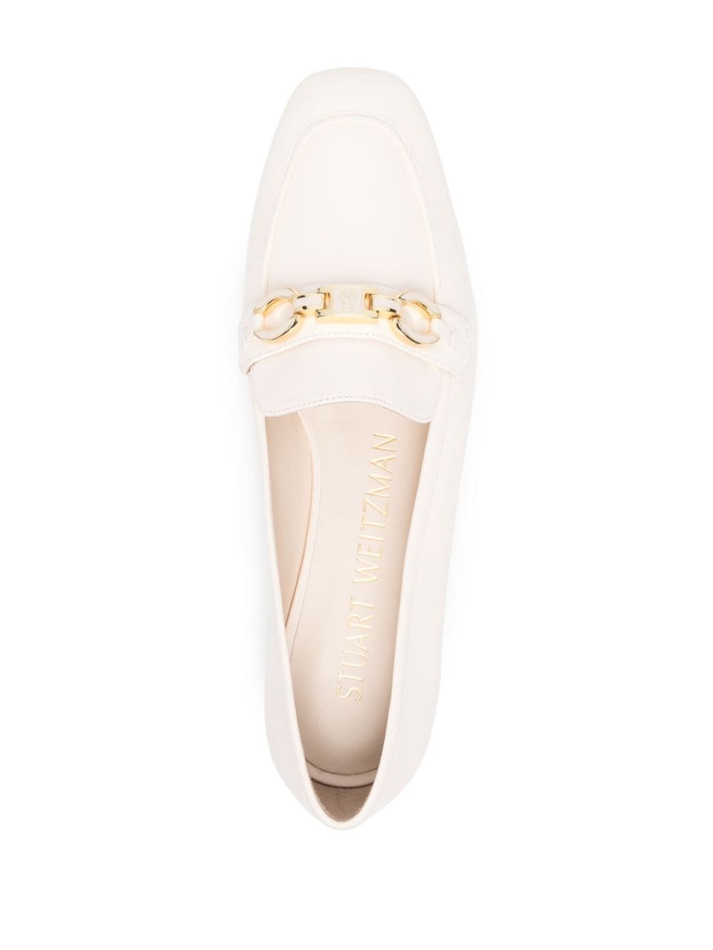 logo-plaque leather loafers - 4