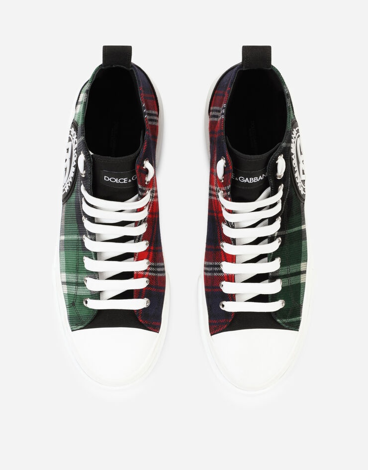 Two-tone tartan Portofino Light mid-top sneakers - 4