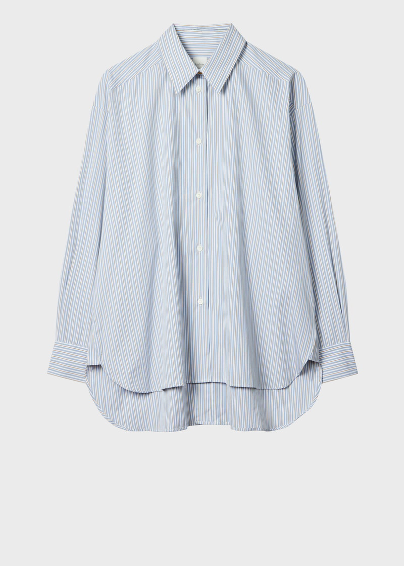 Women's Light Blue Stripe Oversized Shirt 1