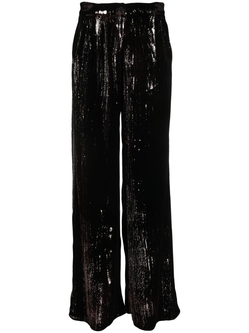 sequin-embellished flared trousers - 1